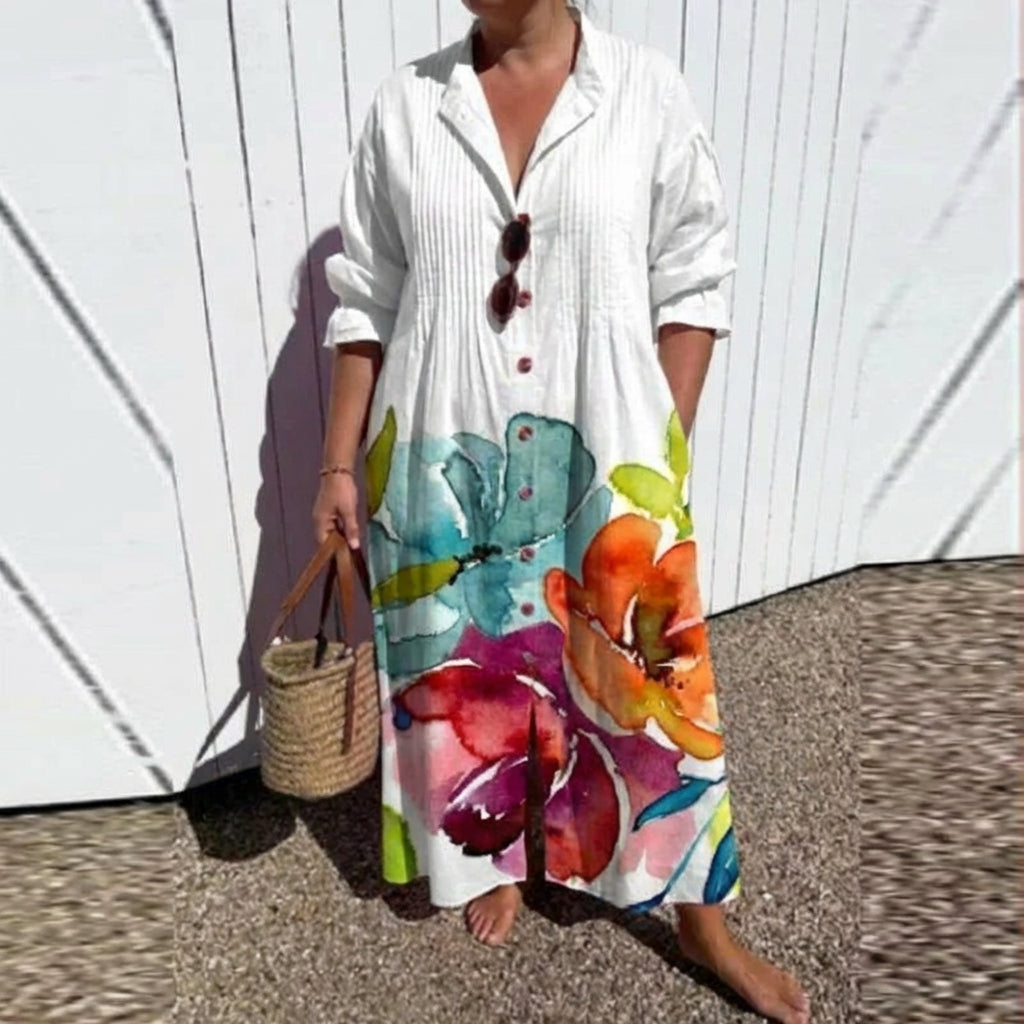 Cassandra Polka Dot V-Neck Maxi Dress – view 8
