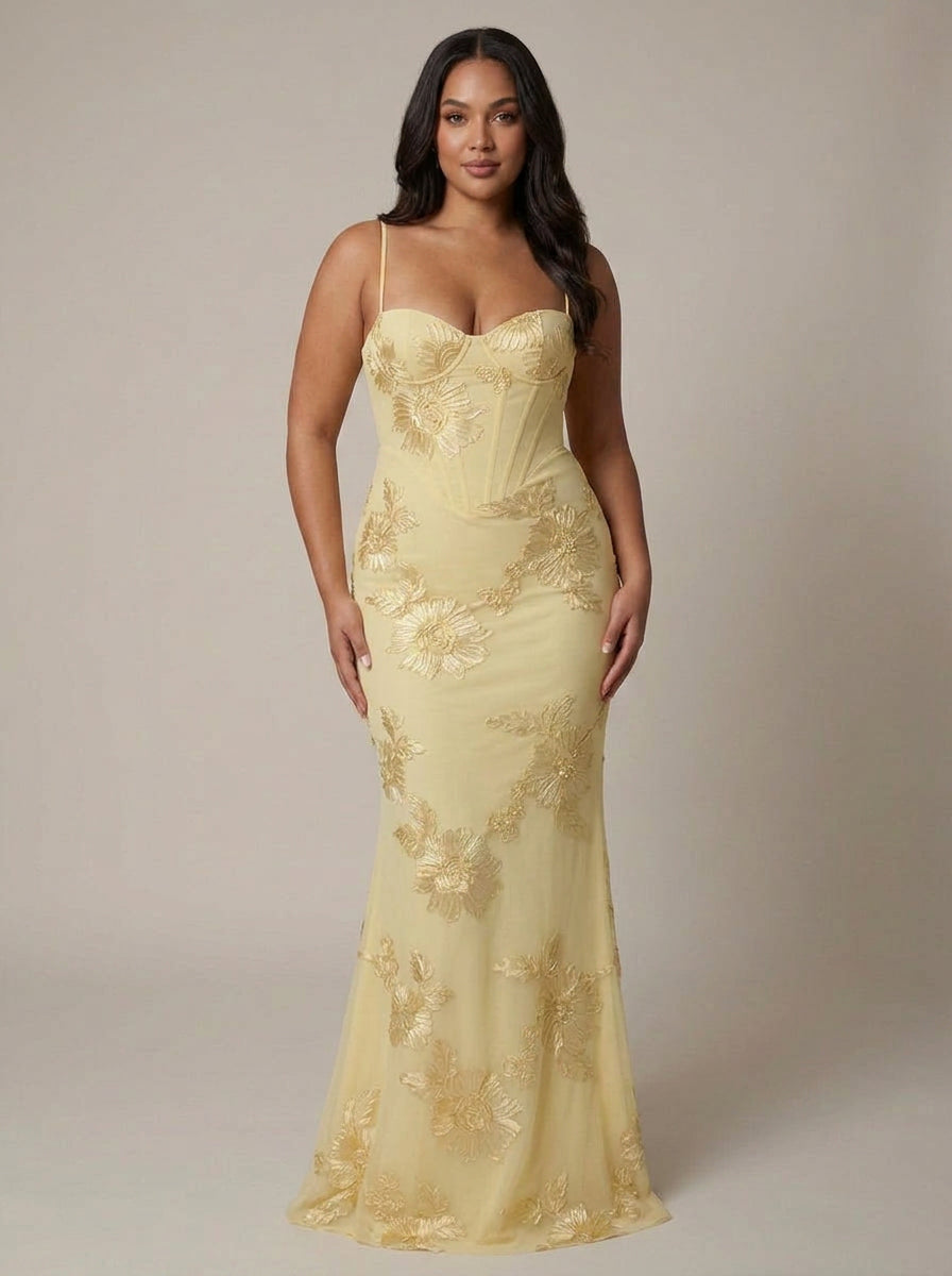 Cassidy Floral Sweetheart Maxi Dress