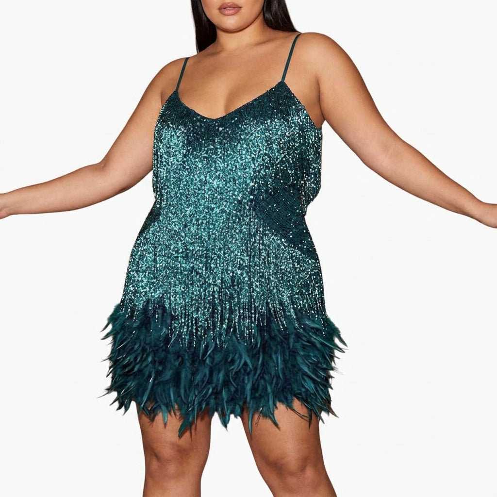 Catherine Sequin V-Neck Mini Dress – view 2