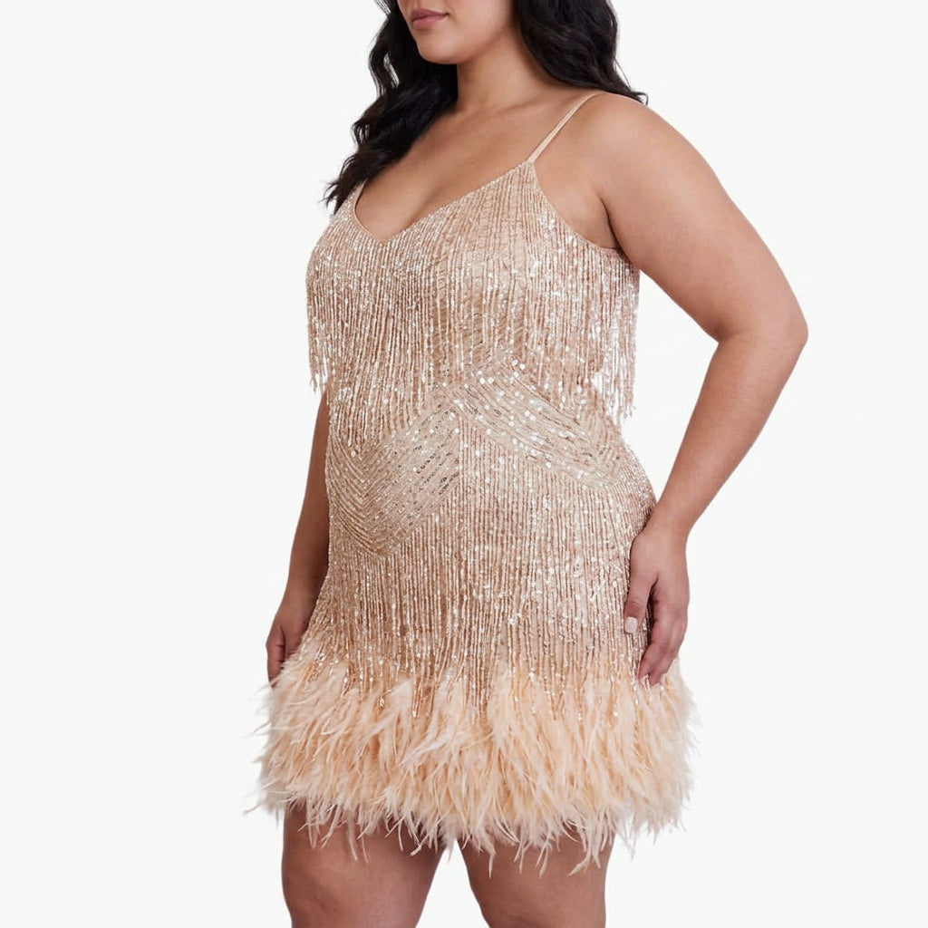 Catherine Sequin V-Neck Mini Dress – view 5