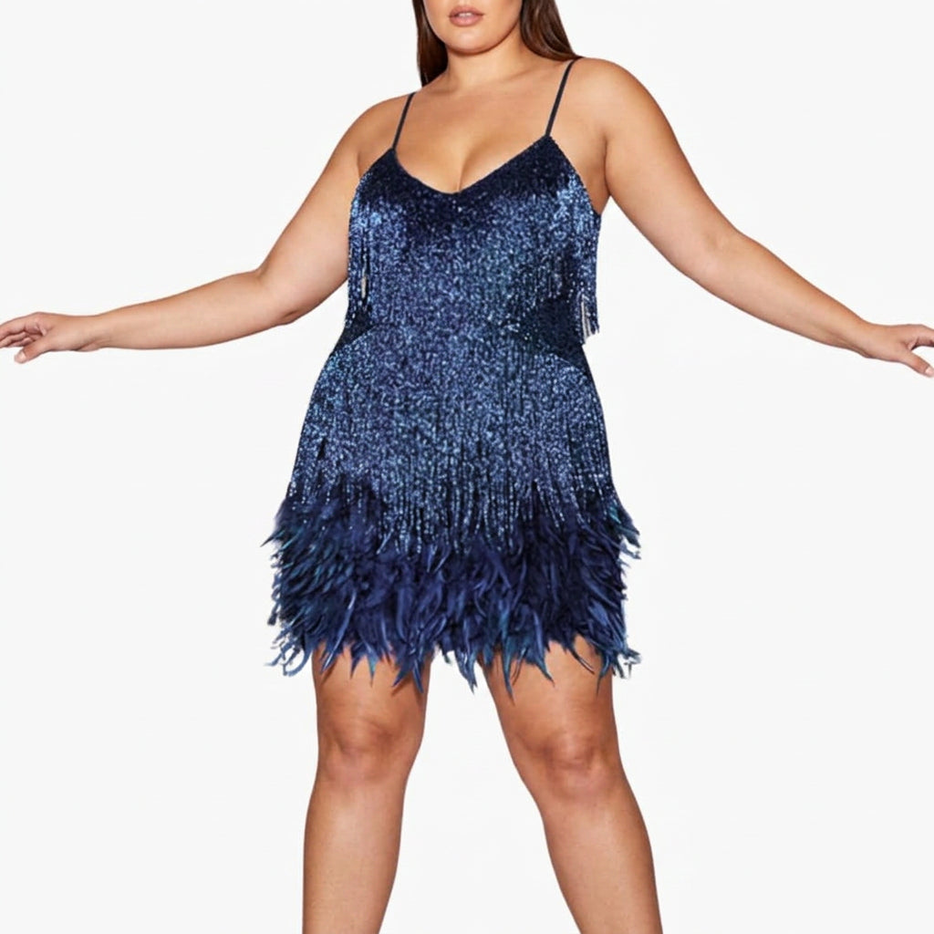 Catherine Sequin V-Neck Mini Dress – view 6