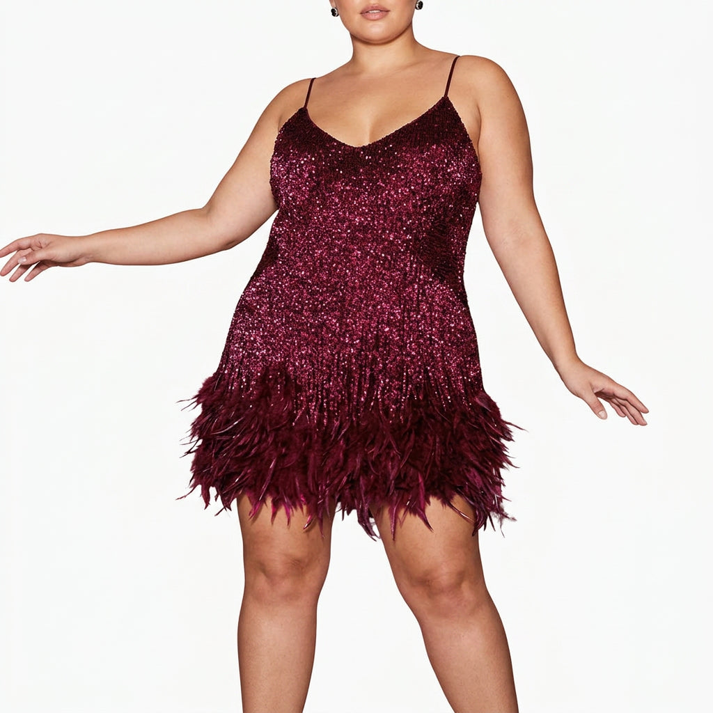 Catherine Sequin V-Neck Mini Dress – view 9