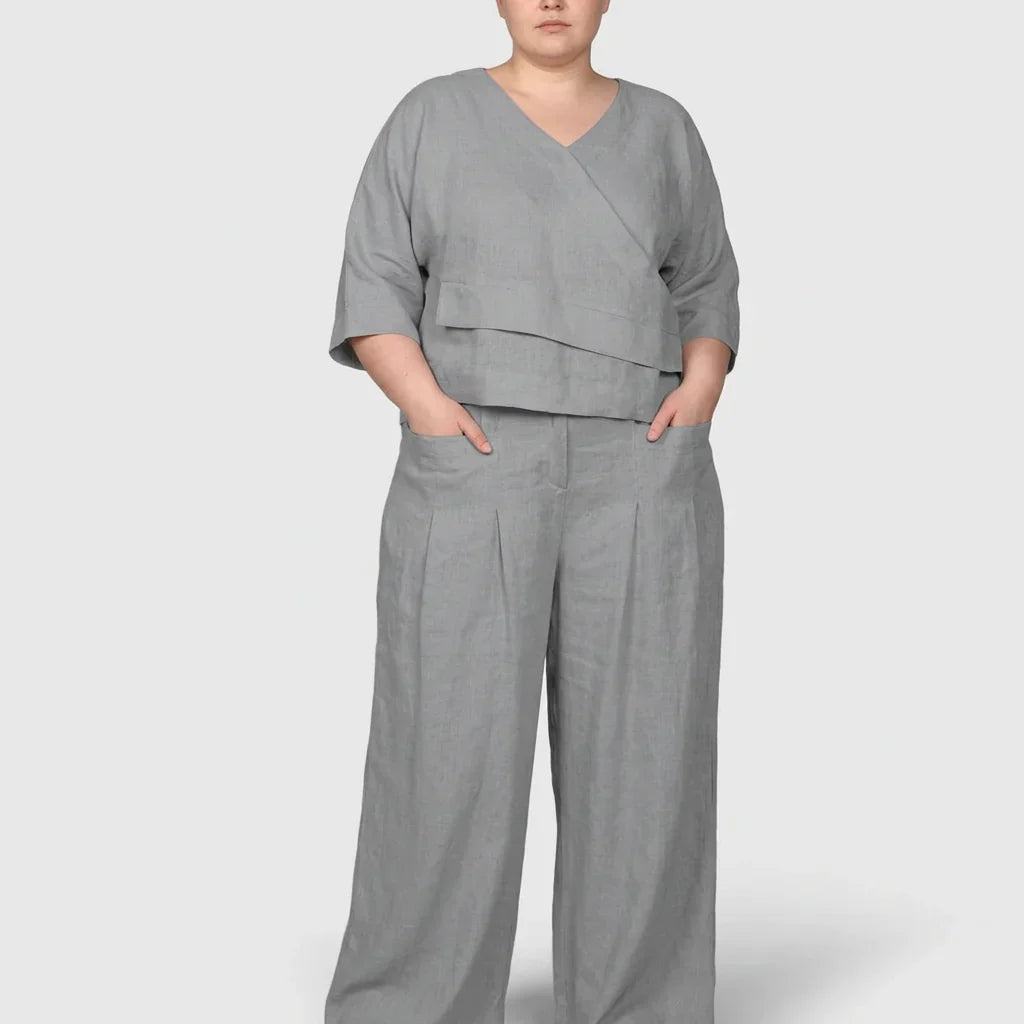 Chelsea Linen V-Neck Two-Piece Set