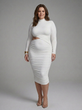 Chloe Mock Neck Knee-Length Dress