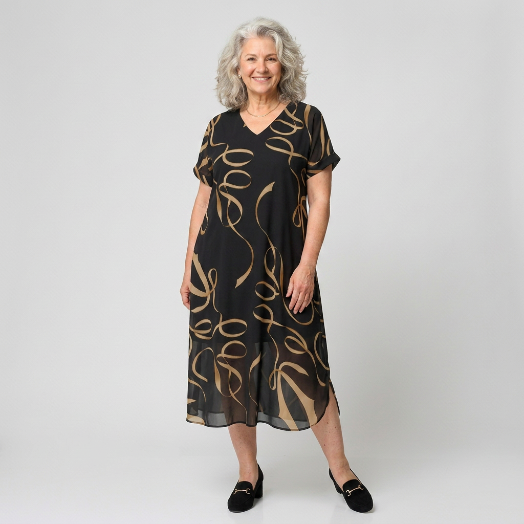 Clara Chiffon V-Neck Midi Dress
