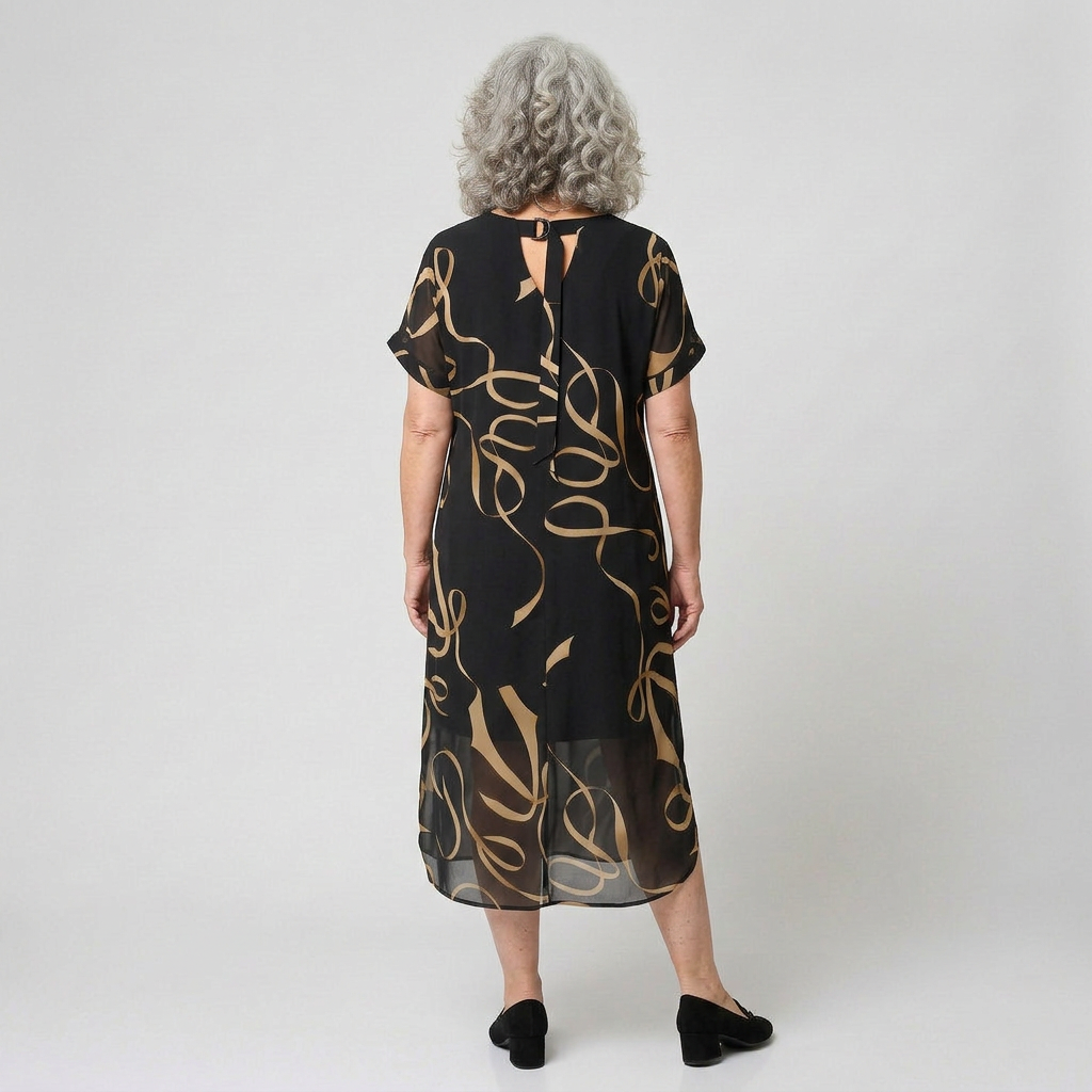 Clara Chiffon V-Neck Midi Dress – view 2
