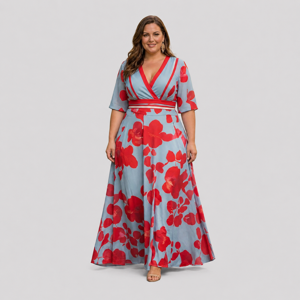 Claudia Floral V-Neck Maxi Dress
