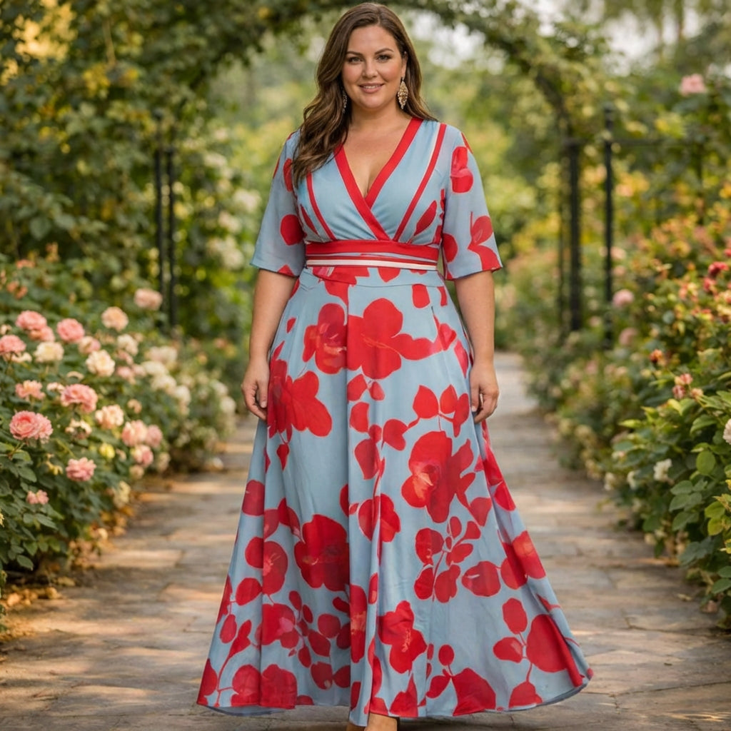 Claudia Floral V-Neck Maxi Dress – view 2