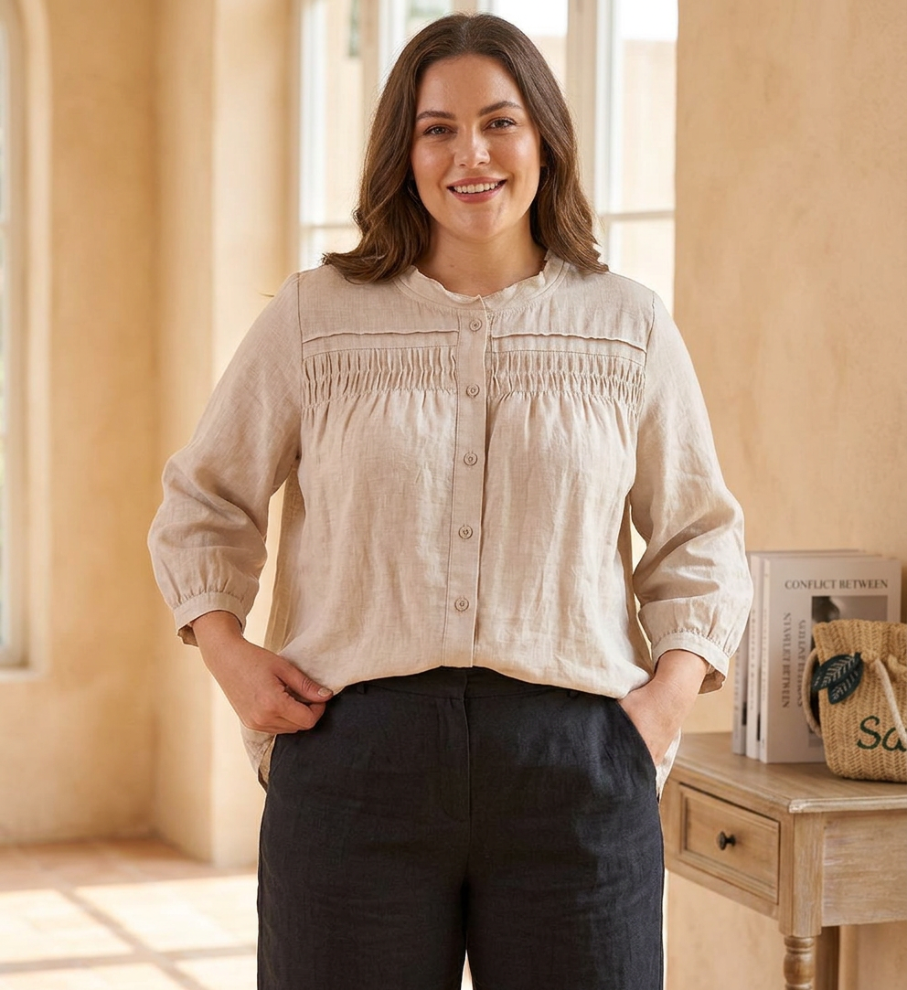 Colleen Cotton Mock Neck Shirt – view 7