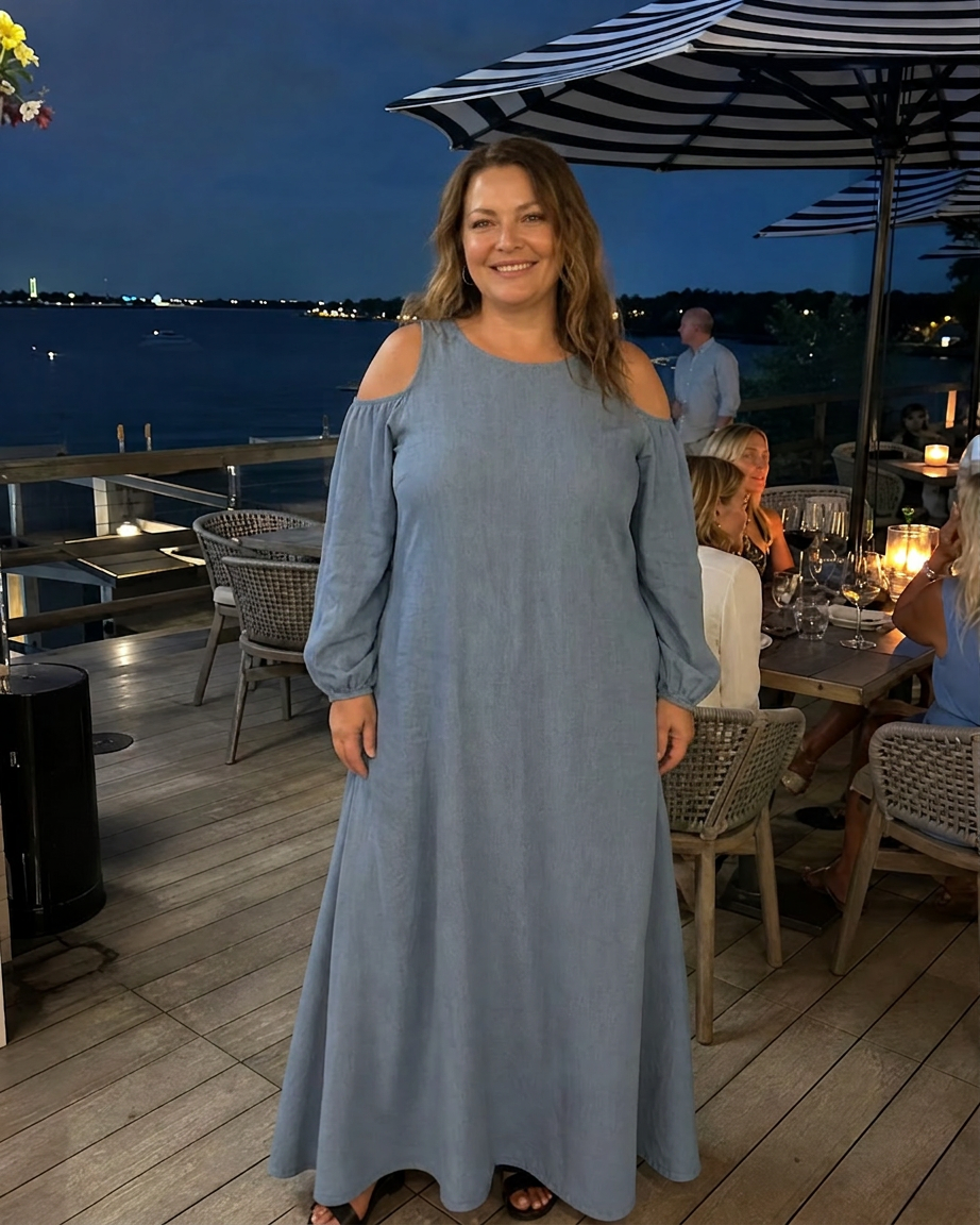 Danielle Linen Round Neck Maxi Dress – view 8