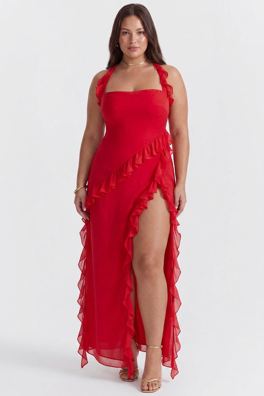 Daphne Chiffon Square Neck Maxi Dress – view 3