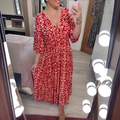 Delia Abstract V-Neck Midi Dress