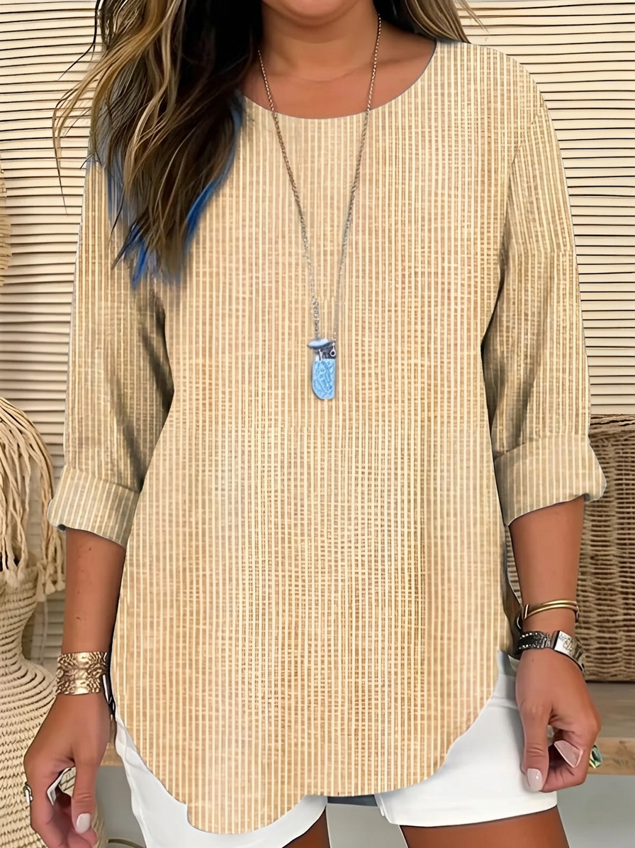 Diana Striped Round Neck Blouse – view 2