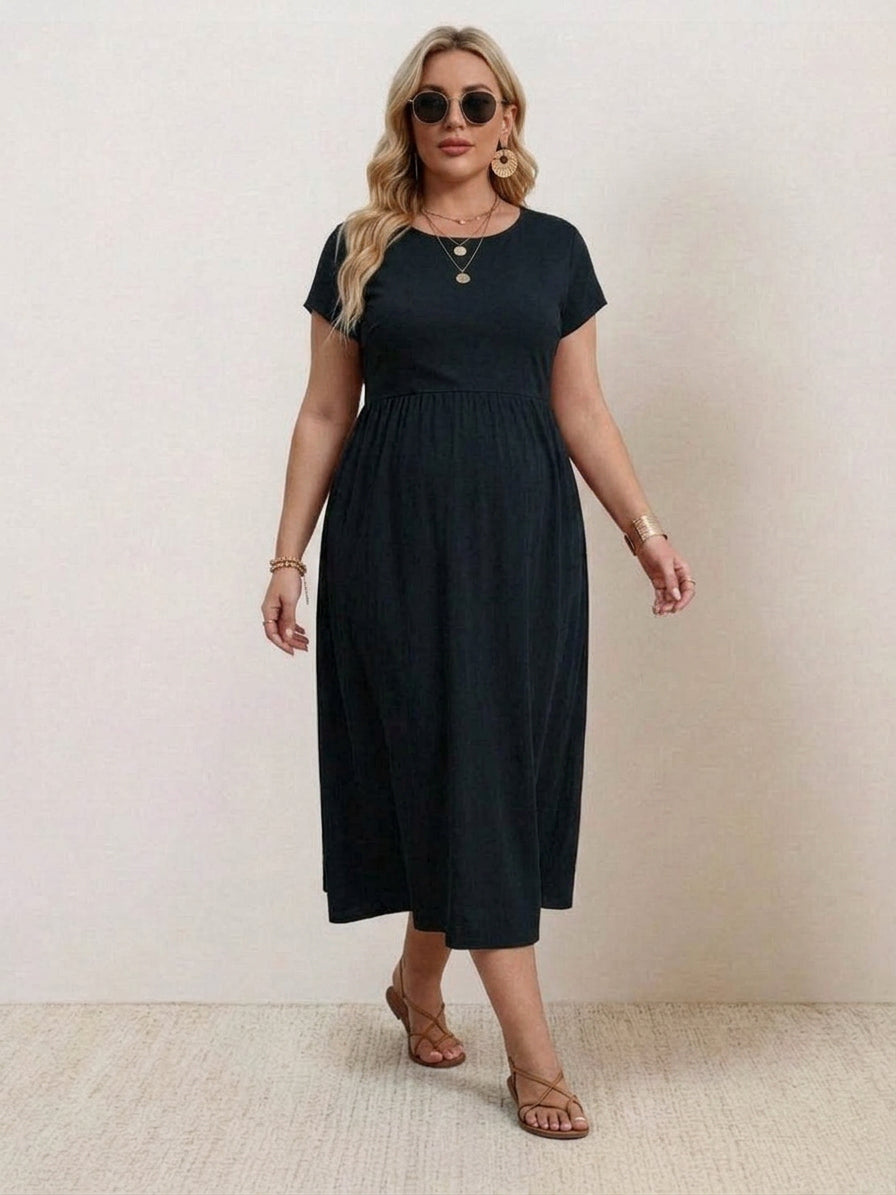 Dianne Linen Round Neck Midi Dress – view 29