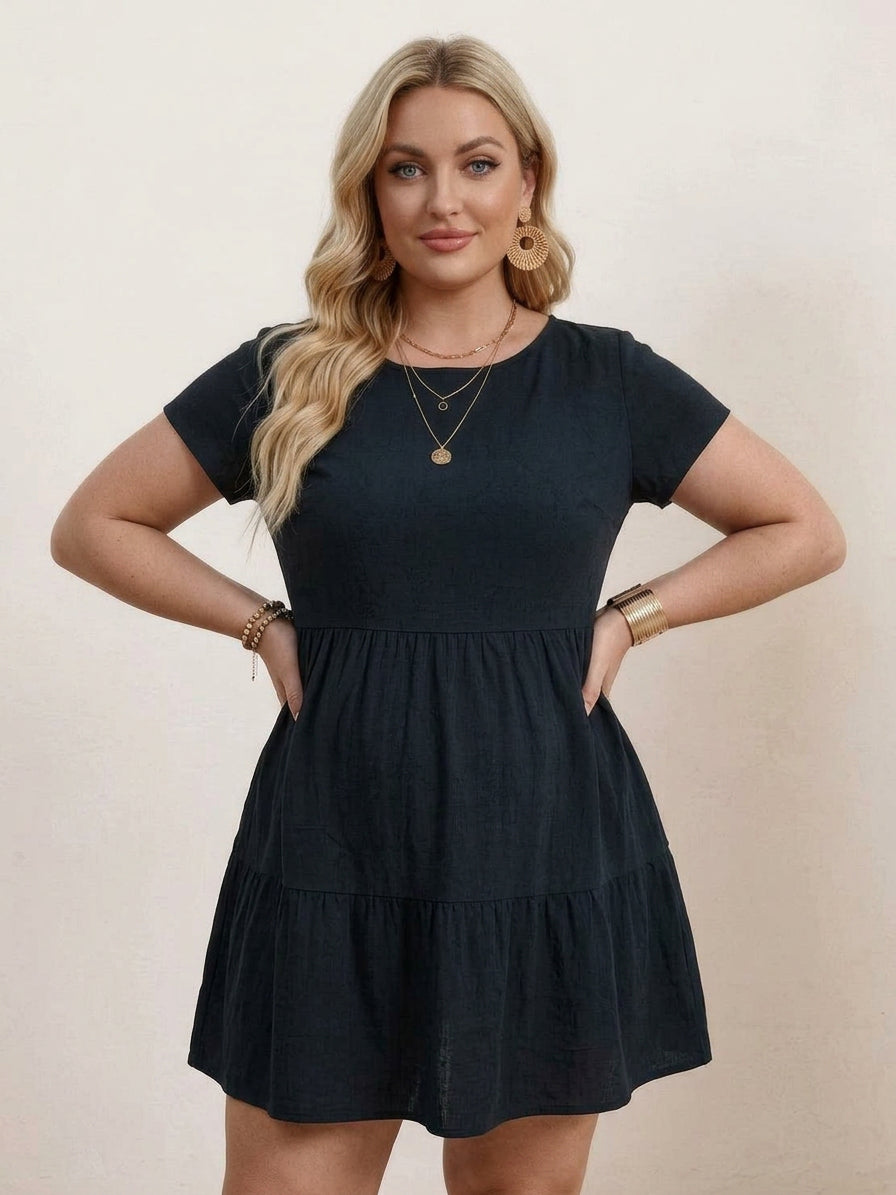 Dianne Linen Round Neck Midi Dress – view 31