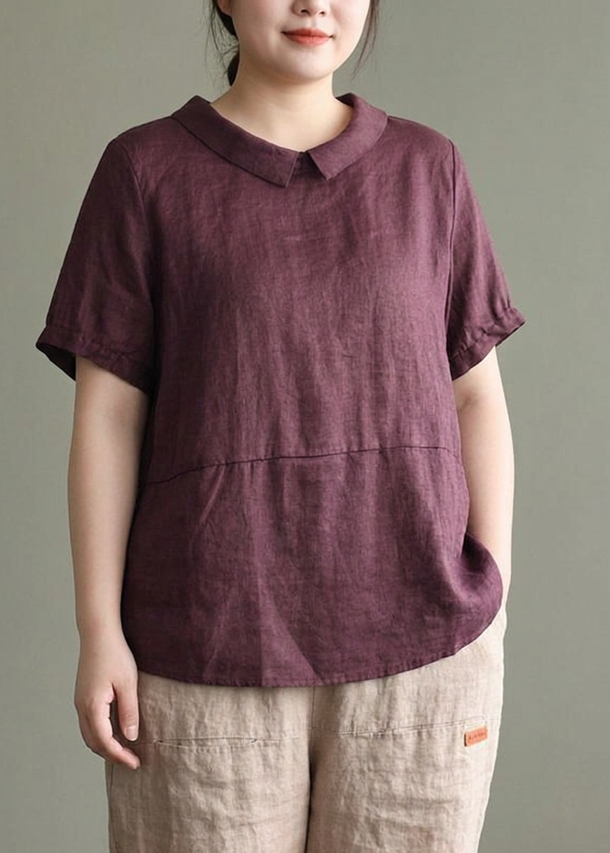Dora Linen Collared Blouse – view 2