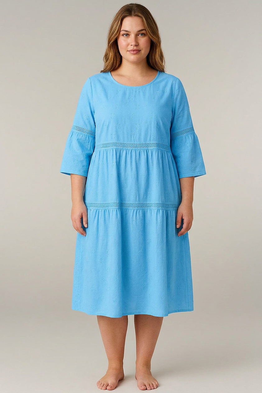 Dorothy Linen Round Neck Midi Dress