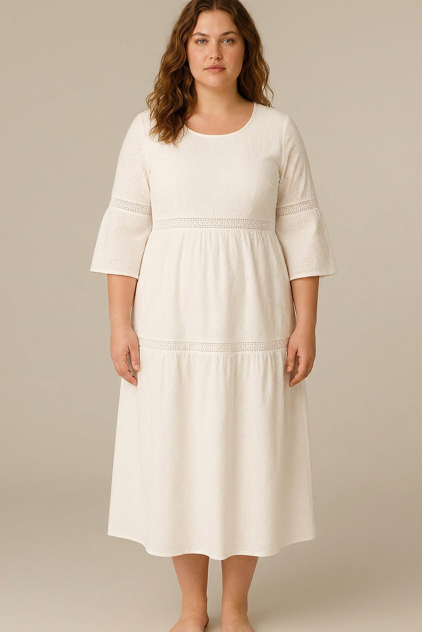 Dorothy Linen Round Neck Midi Dress – view 3