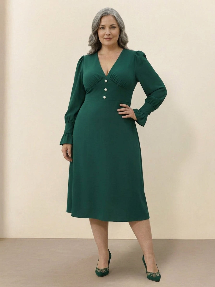 Dorothy V-Neck Midi Dress – view 13