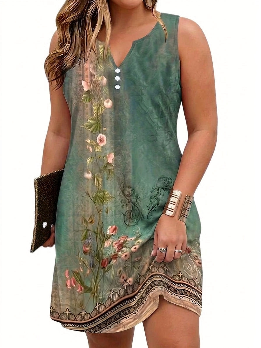 Jasmine | Abstract V-Neck Mini Dress