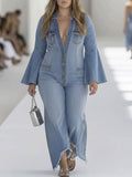 Adriana | Denim Long Sleeve Jumpsuit