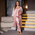 Erica | Satin Sleeveless Three-Piece Sleepwear Set