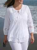 Eleanor Cotton 3/4 Sleeve Top