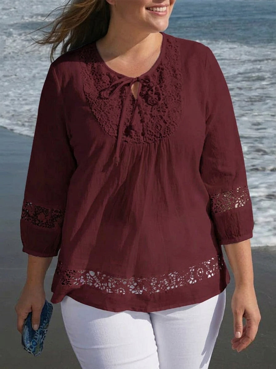 Eleanor Cotton 3/4 Sleeve Top – view 2