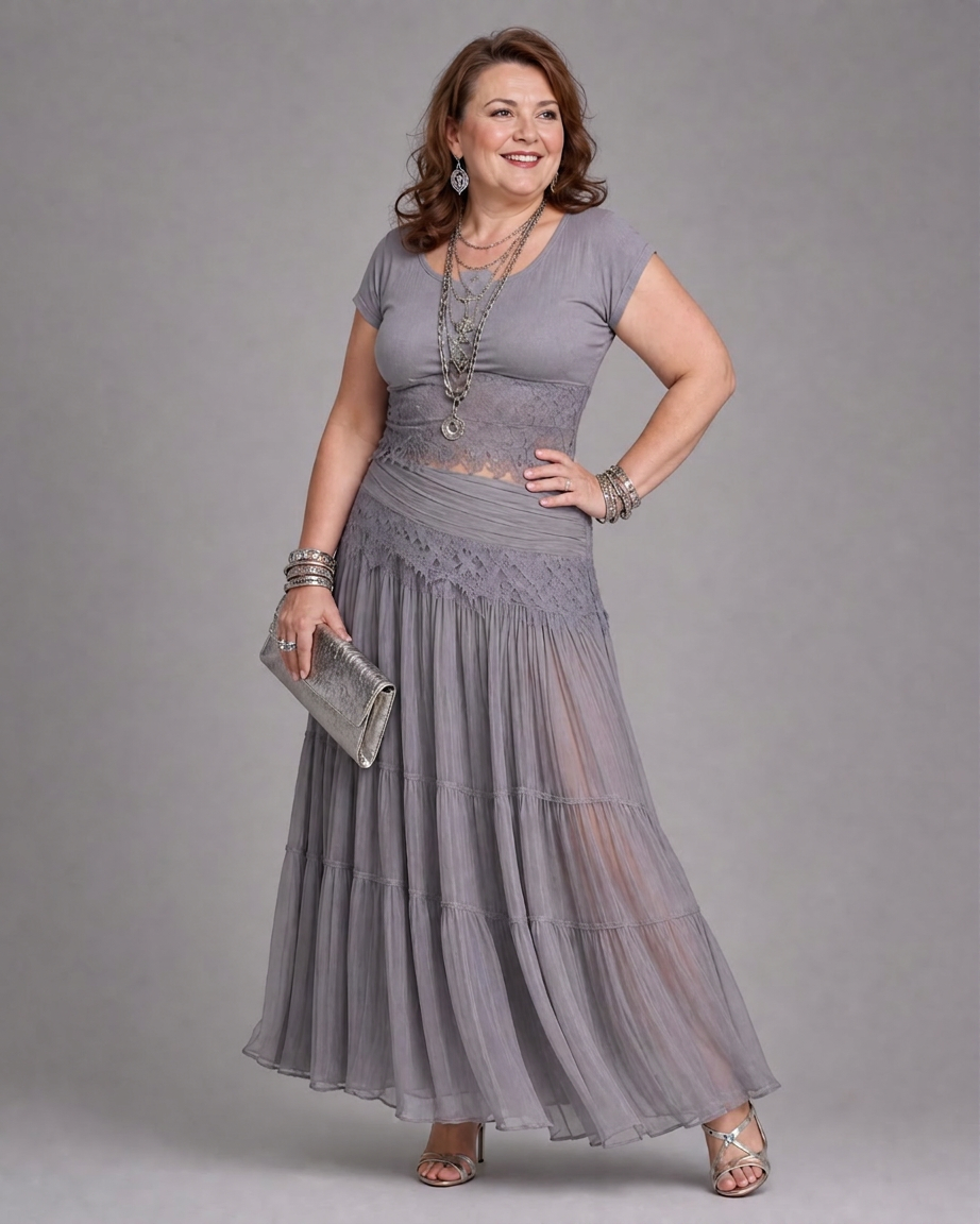 Eliana Tiered Two-Piece Skirt Set – view 4