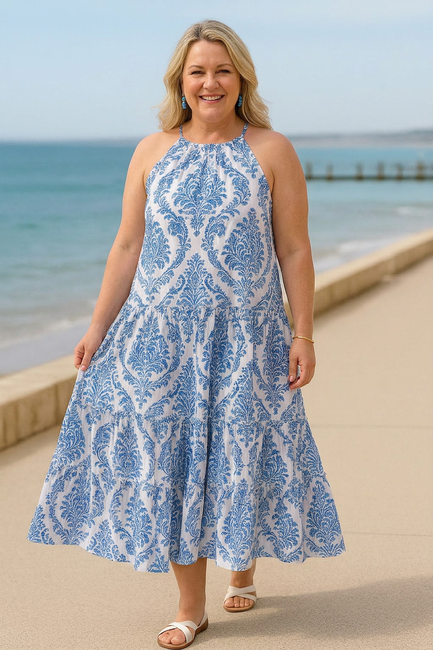 Ella Floral Halter Midi Dress – view 4