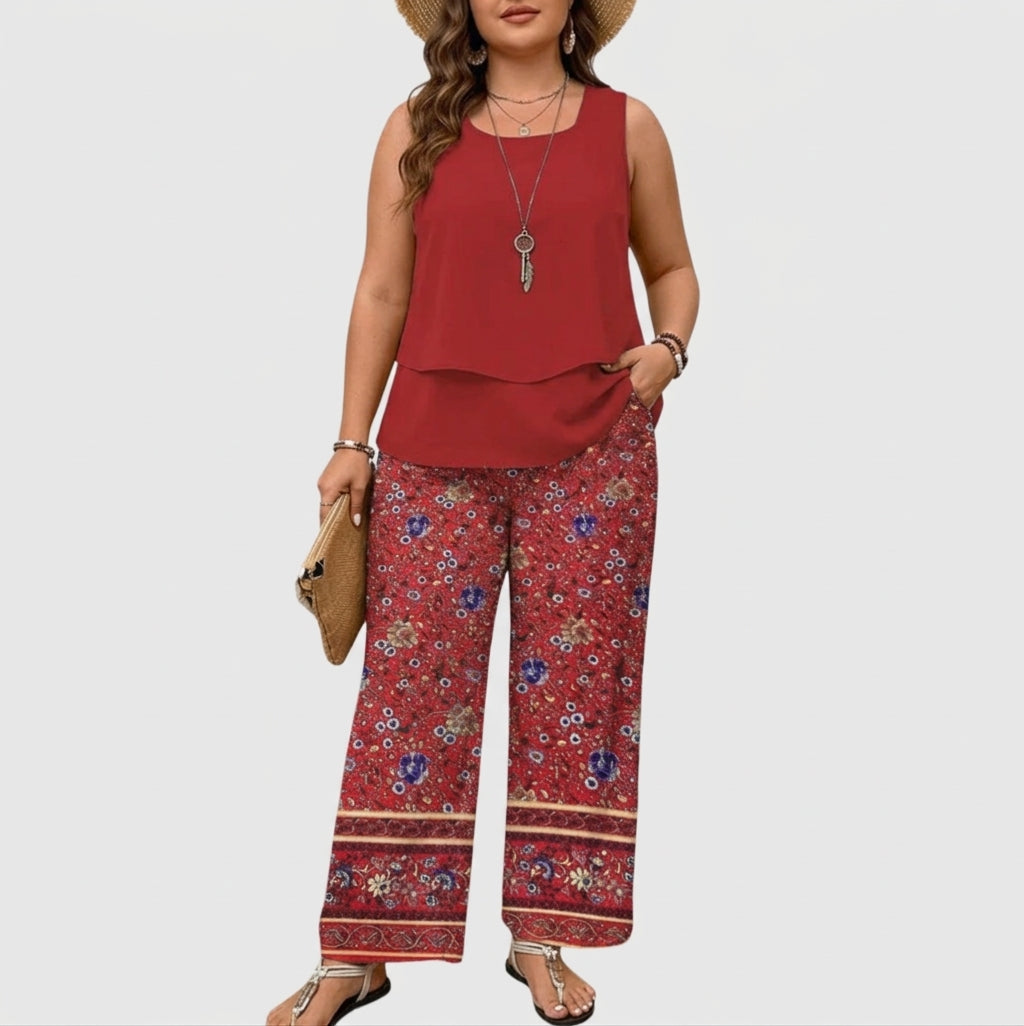 Ellie Floral Sleeveless Two-Piece Set