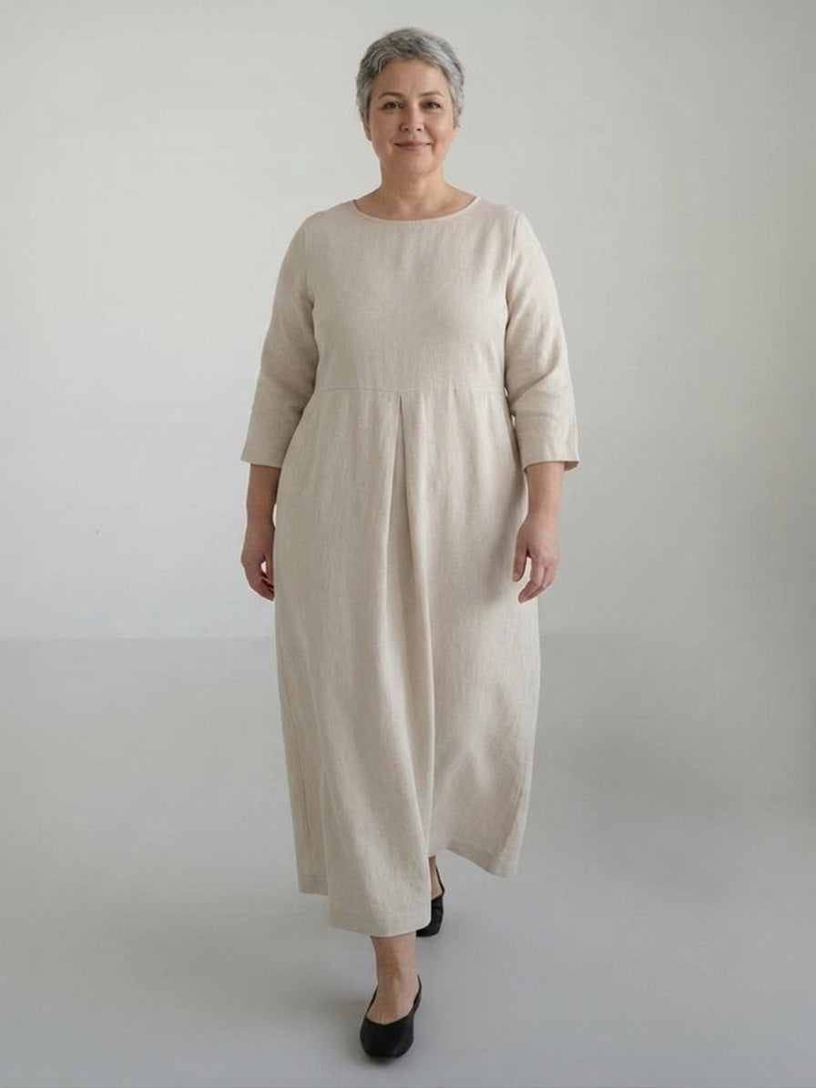 Emerson Linen Round Neck Maxi Dress – view 11