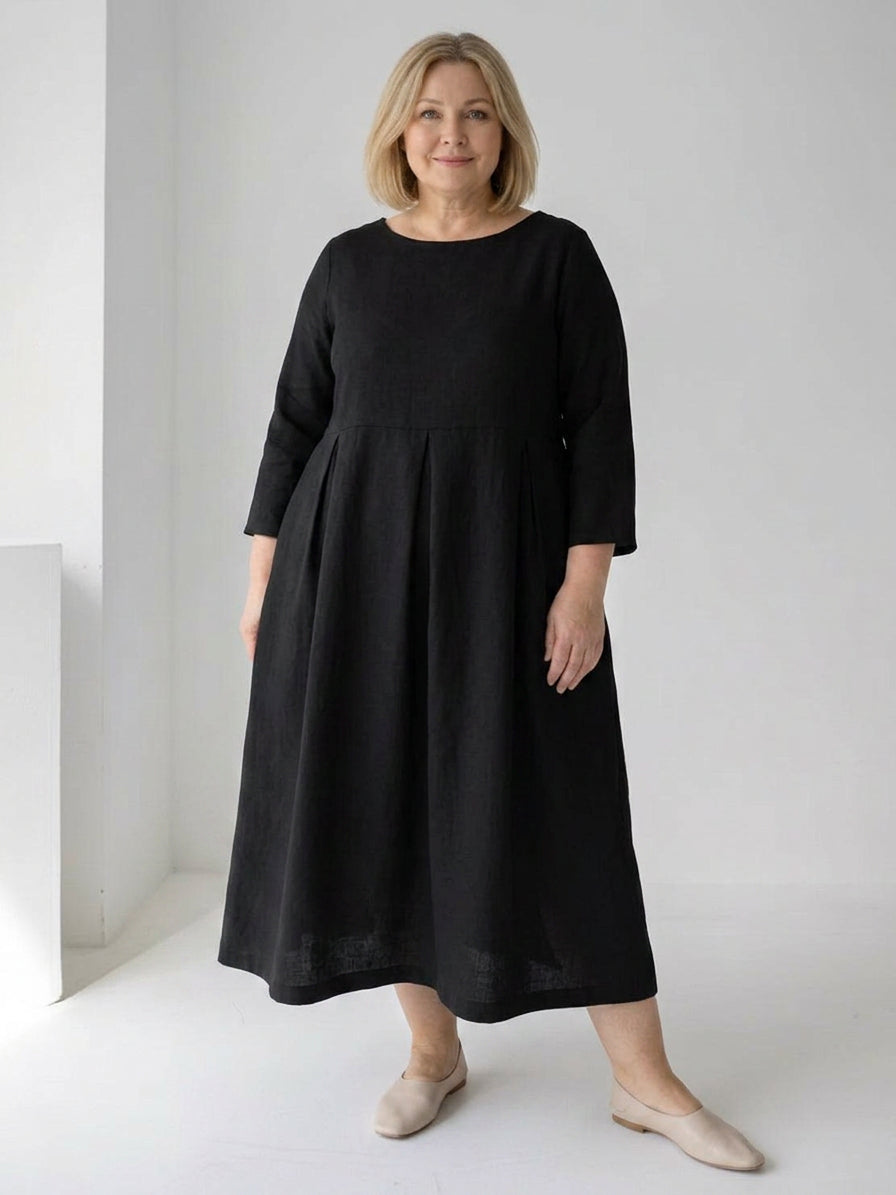 Emerson Linen Round Neck Maxi Dress – view 16