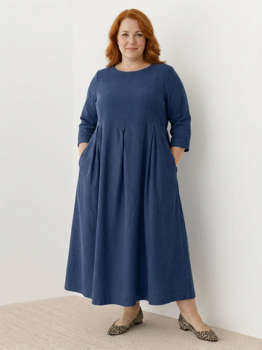 Emerson Linen Round Neck Maxi Dress – view 21
