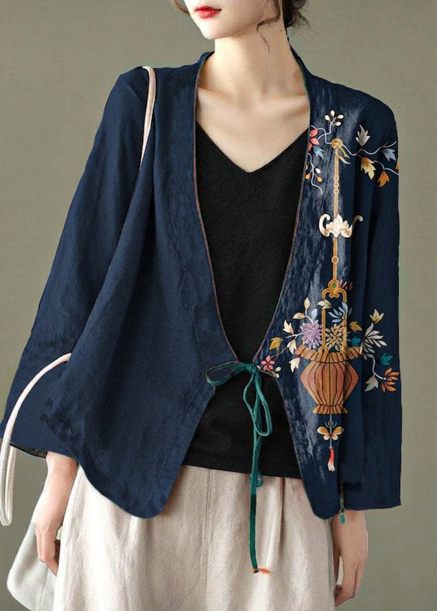 Teresa | Linen Embroidered Long Sleeve Shirt