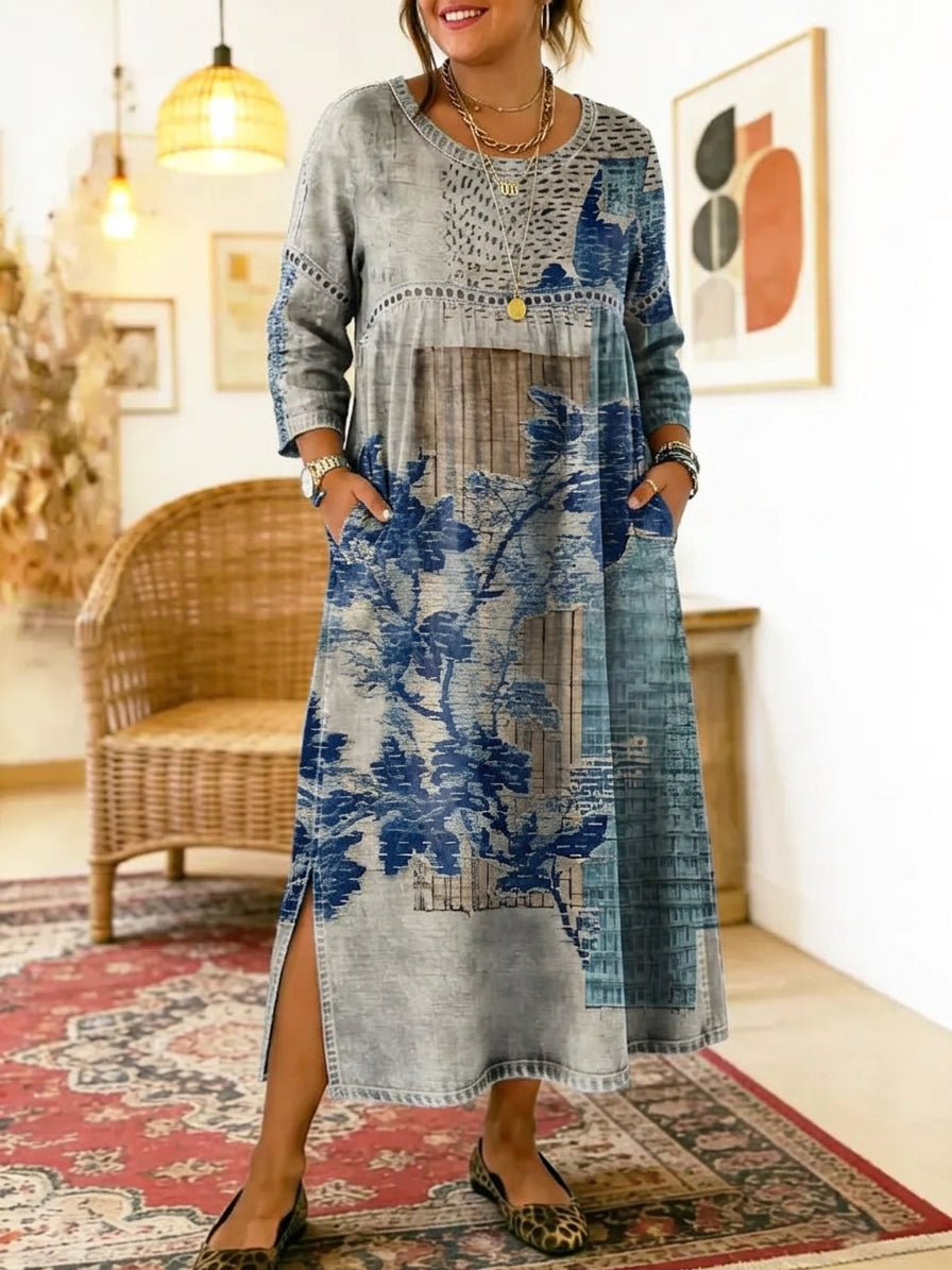 Larissa | Floral Round Neck Maxi Dress