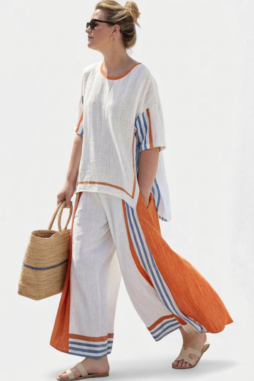 Fallon Linen Striped Two-Piece Set