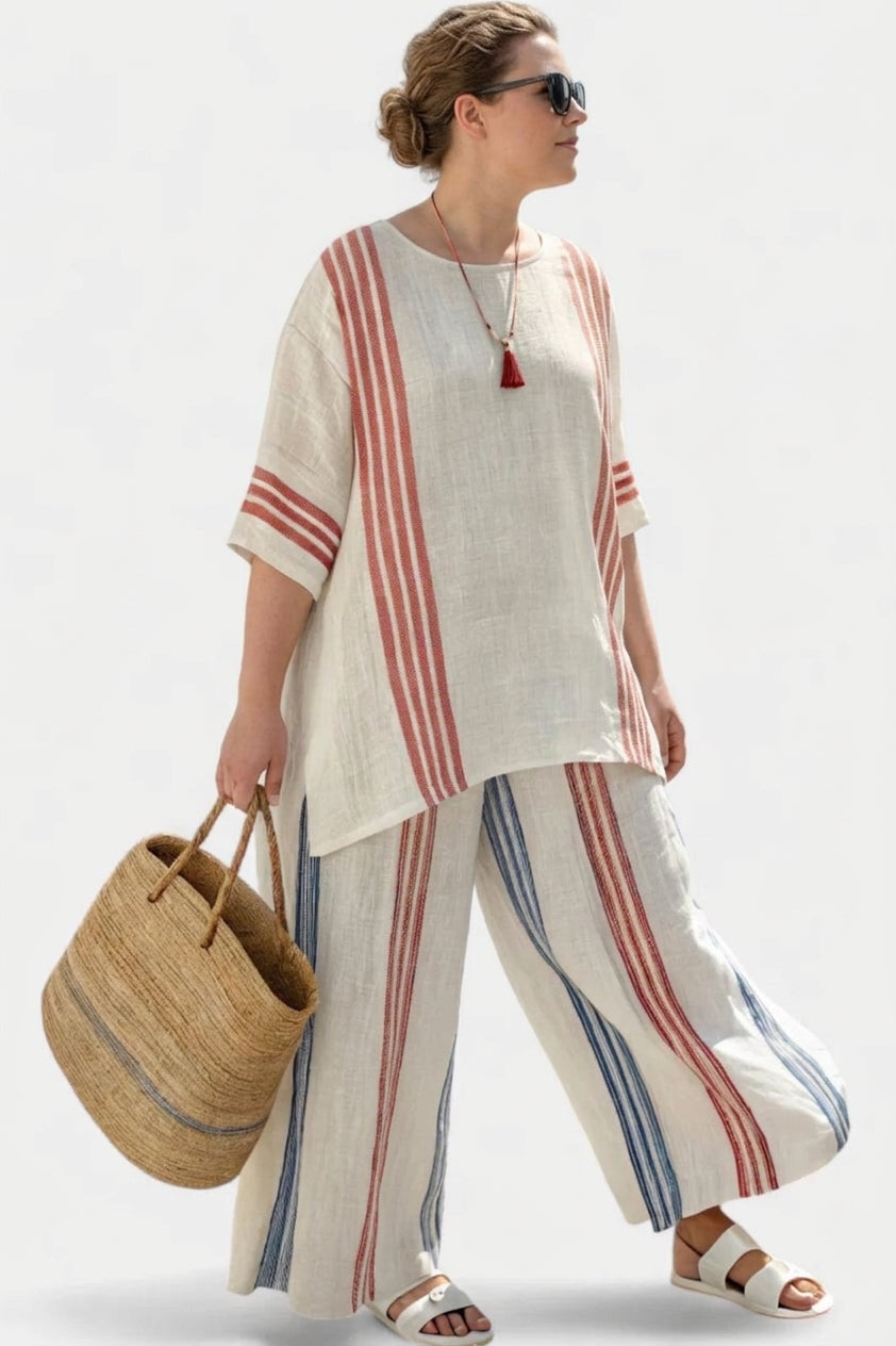 Fallon Linen Striped Two-Piece Set – view 2