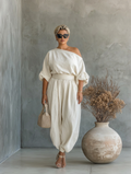 Lisa | Linen Off-Shoulder Two-Piece Set