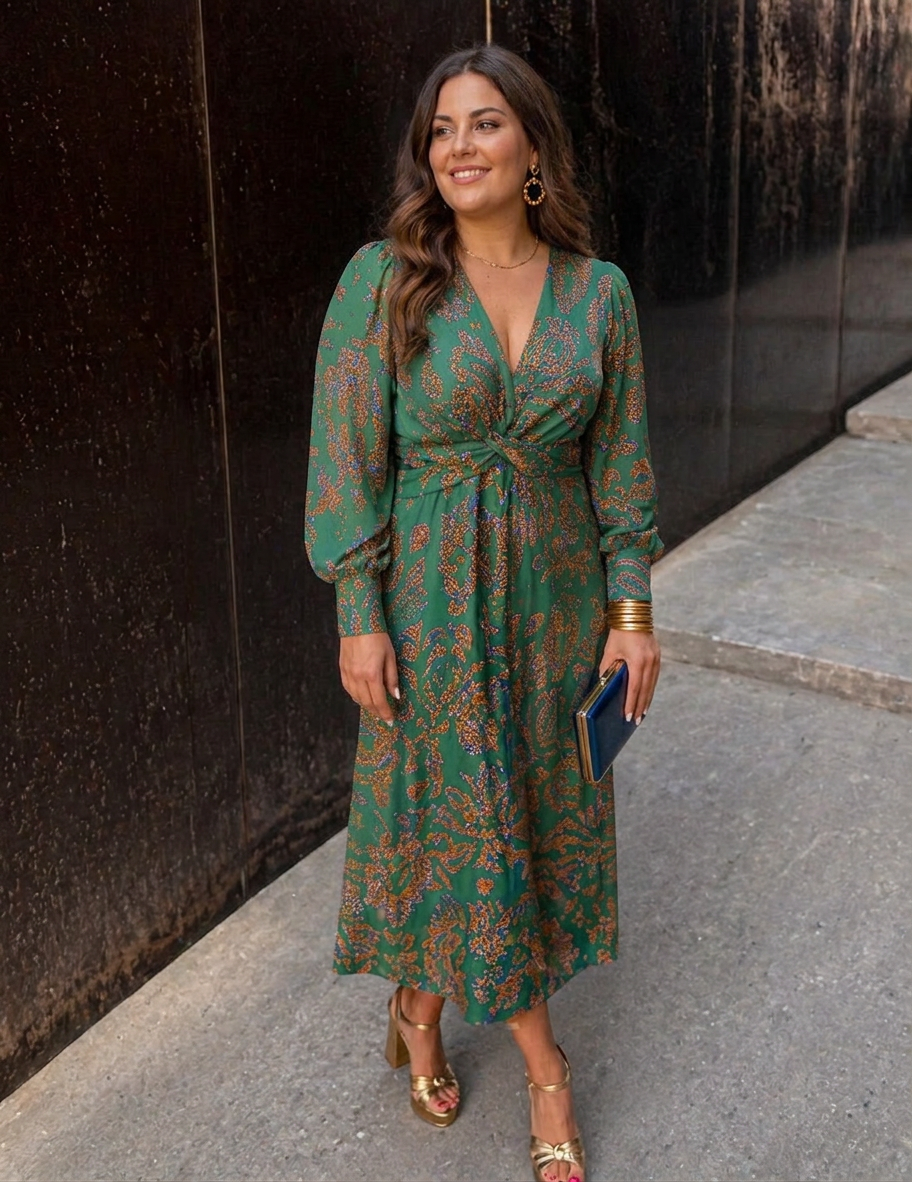 Felicity Paisley V-Neck Maxi Dress – view 5