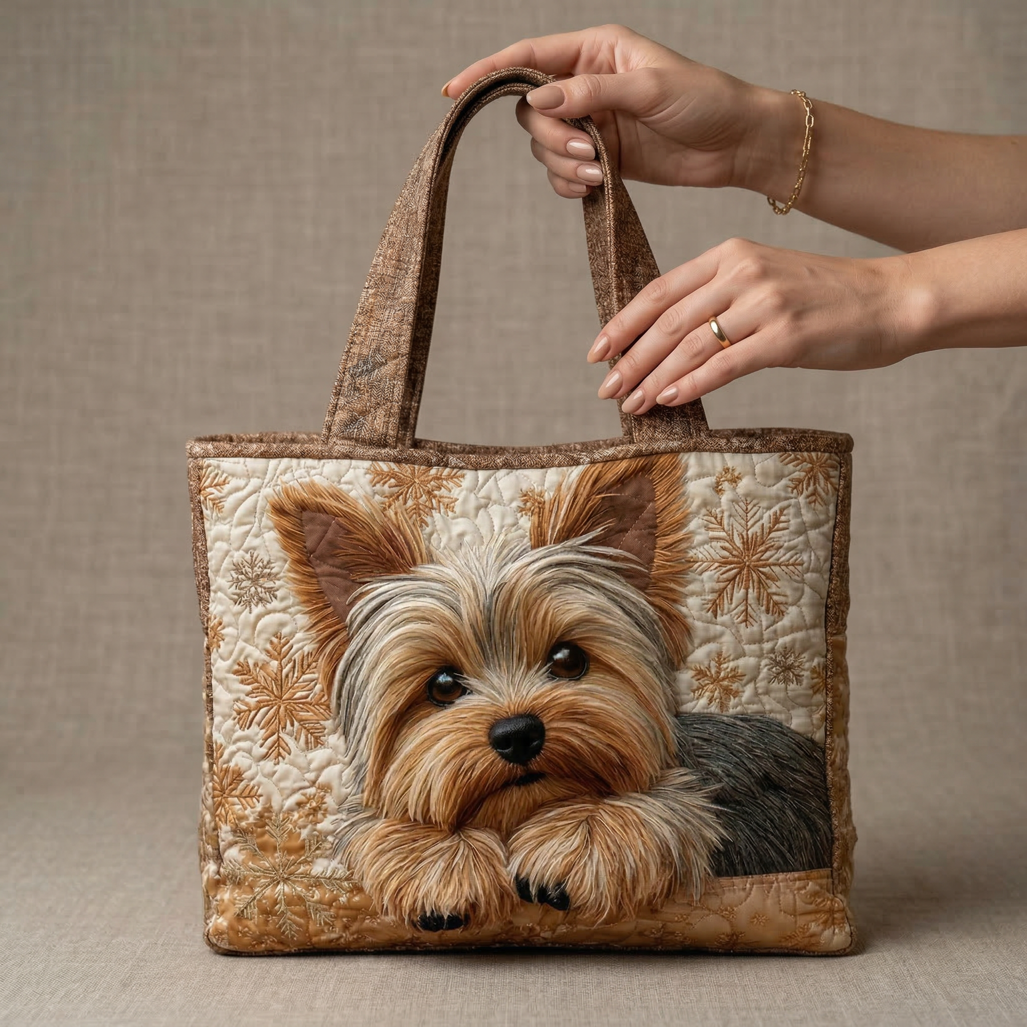Leigh | Yorkshire Terrier Quilted Tote Bag