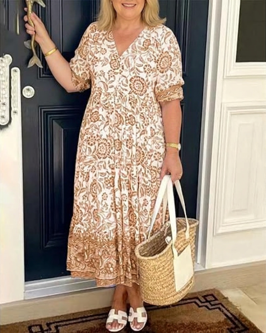 Gail Floral V-Neck Maxi Dress – view 5