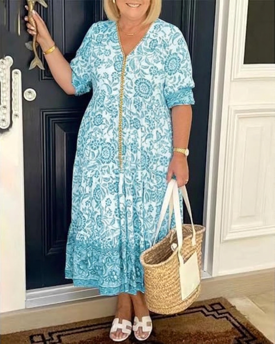 Gail Floral V-Neck Maxi Dress – view 8