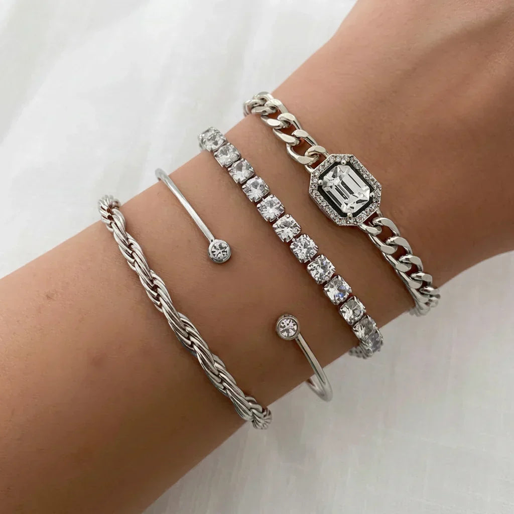Gina Tennis Cubic Zirconia Bracelet Set for Women – view 2