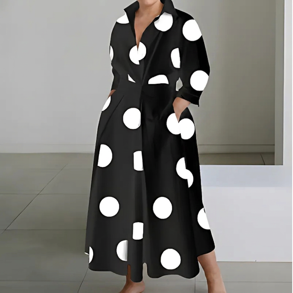 Greta Cotton Mock Neck Maxi Dress – view 2