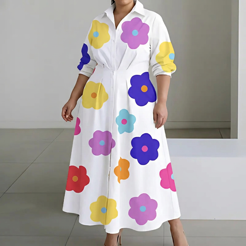 Greta Cotton Mock Neck Maxi Dress – view 4