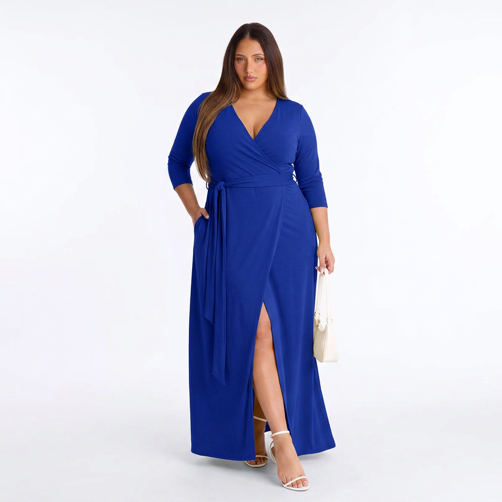 Gwen Knit V-Neck Maxi Dress – view 2