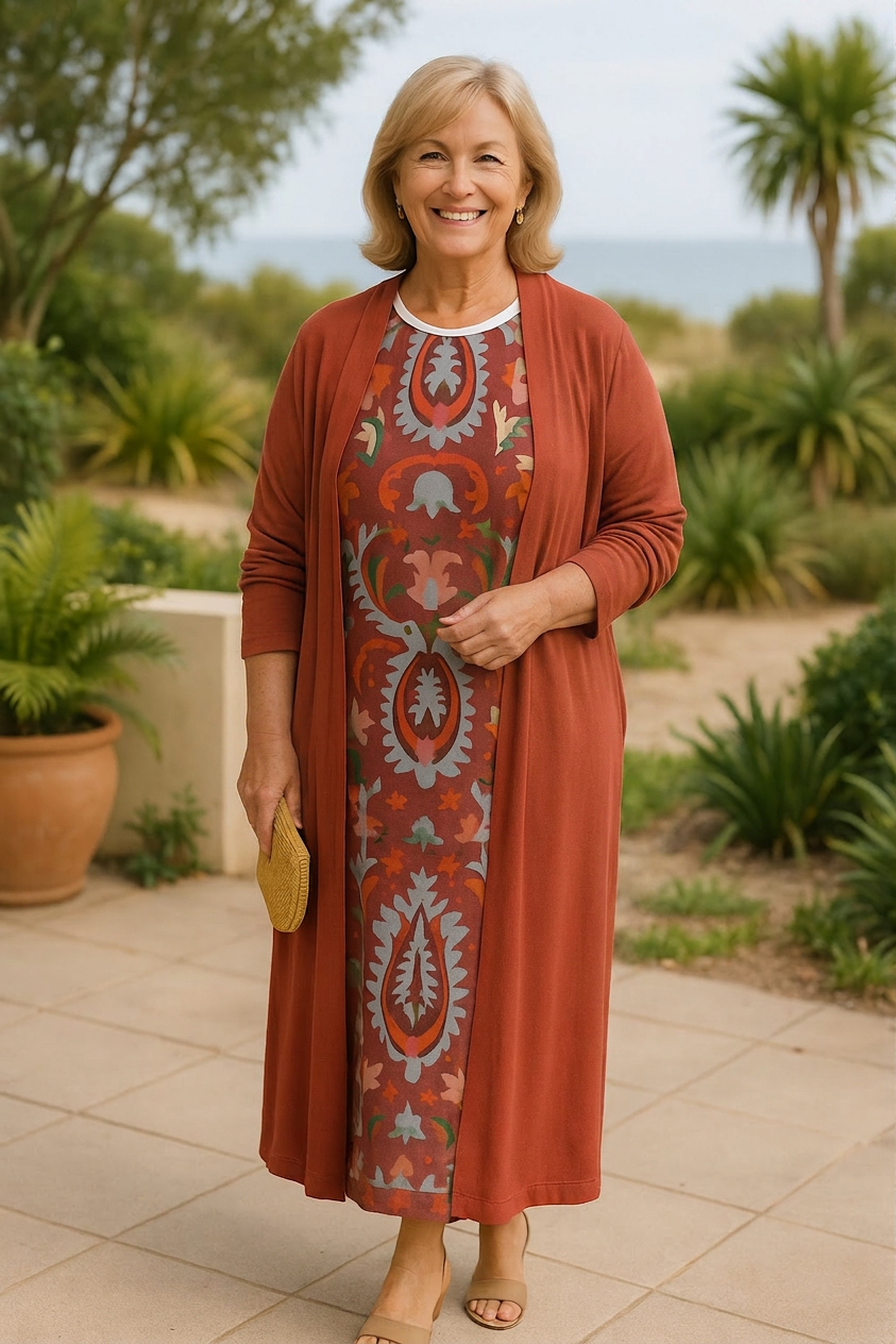 Hailey Paisley Round Neck Maxi Dress – view 2