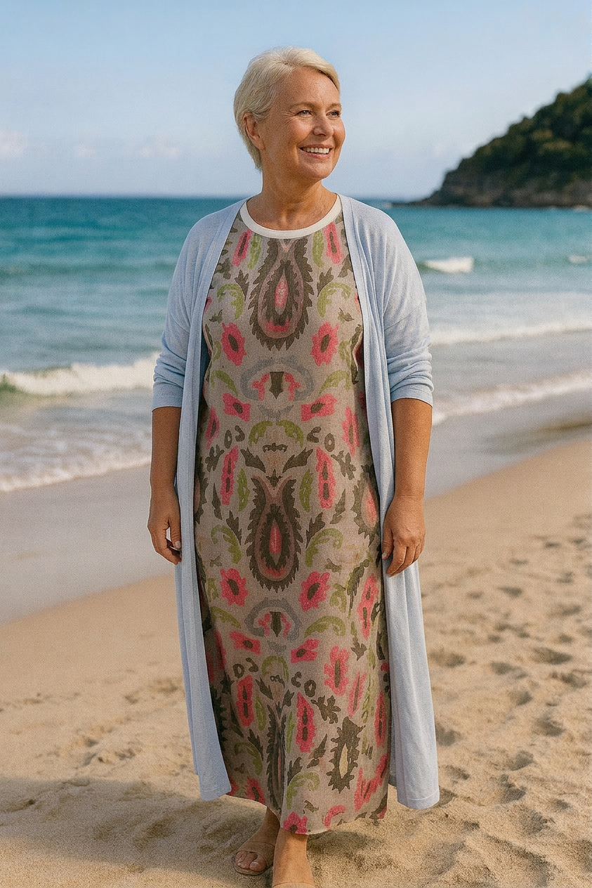 Hailey Paisley Round Neck Maxi Dress – view 4
