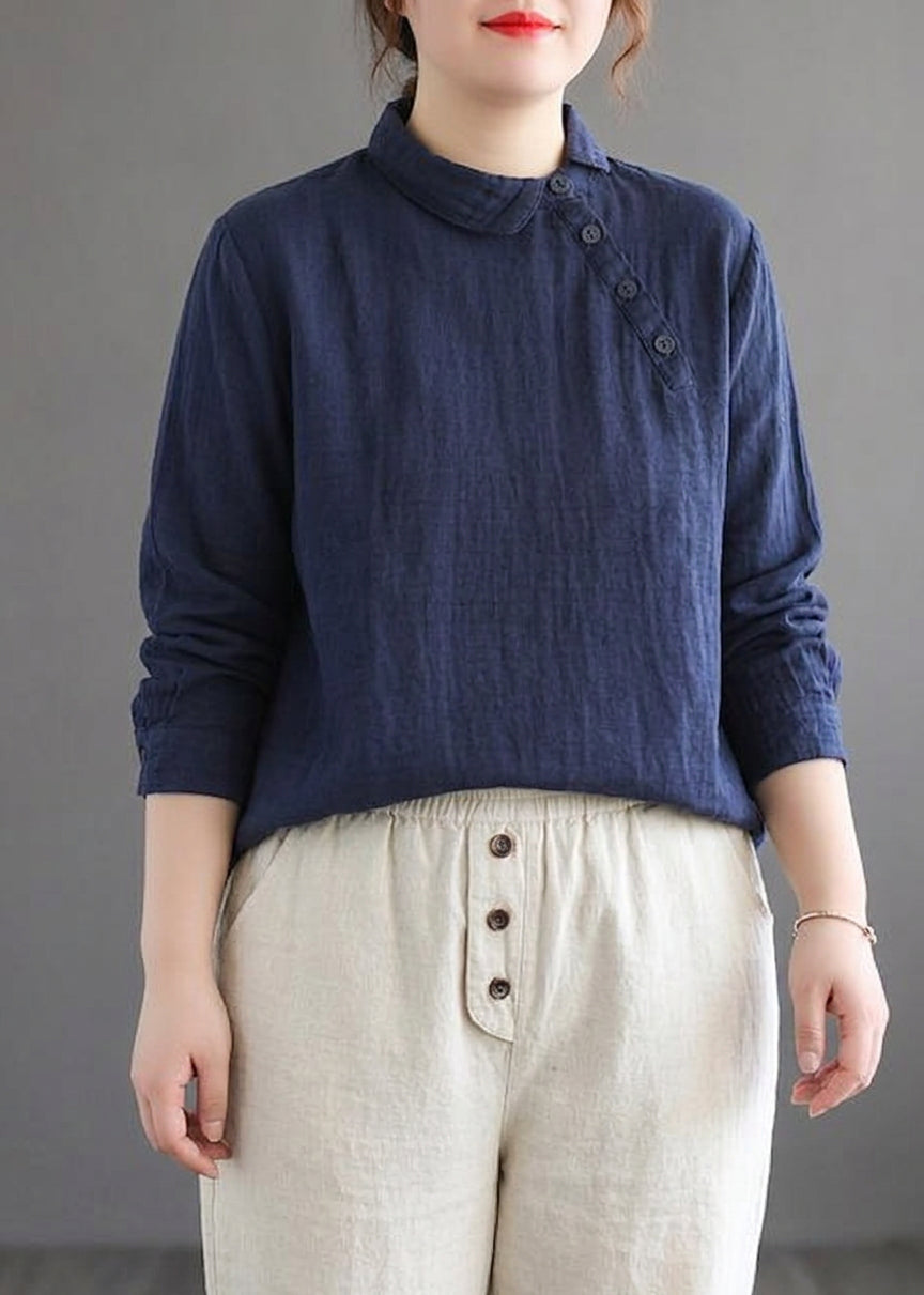 Haley Linen Collared Blouse – view 3